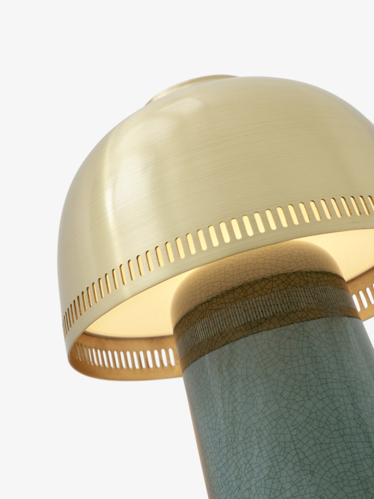 &Tradition Raku lampada ricaricabile blue green sh8, particolare del diffusore luminoso