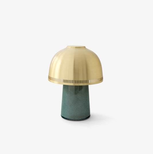 &Tradition Raku sh8 lampada ricaricabile in ottone e ceramica blue green