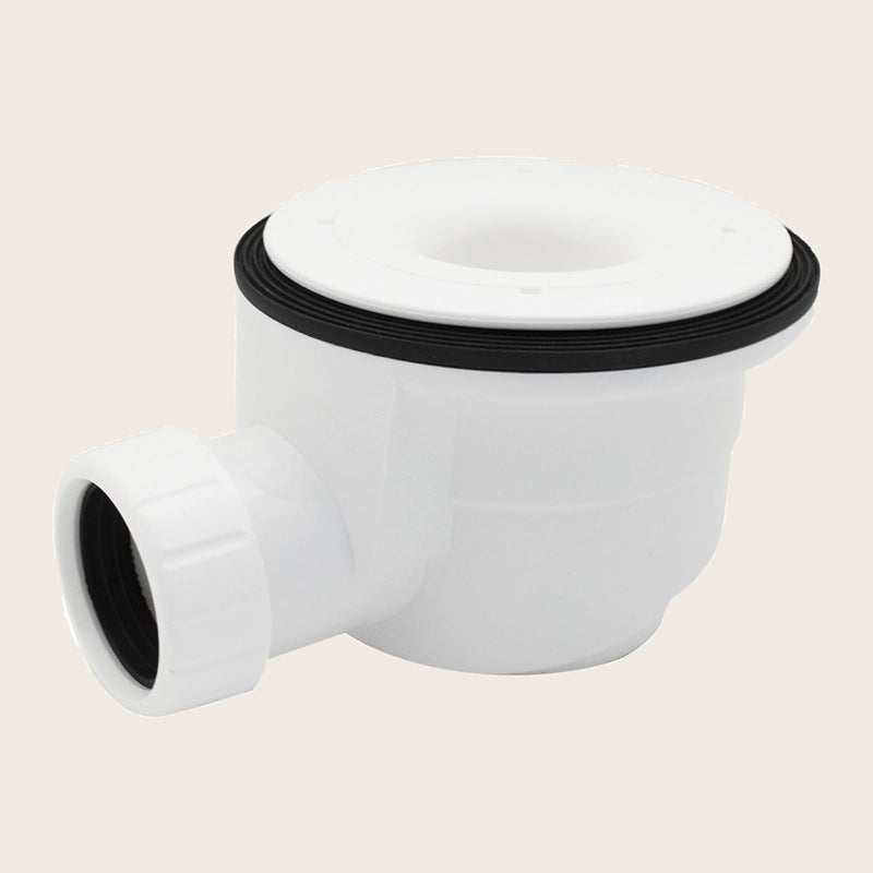 Piletta Per Piatto Doccia diametro 90 mm Cromo visto dall'alto con superficie e piletta di scarico - Exagonshop