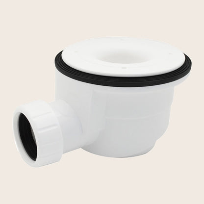 Piletta Per Piatto Doccia diametro 90 mm Cromo visto dall'alto con superficie e piletta di scarico - Exagonshop