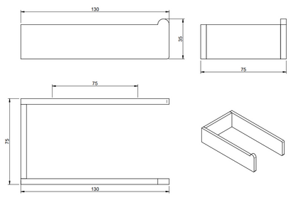 Treemme 5mm IT9001ISZZZZ portarotolo a muro in inox satinato