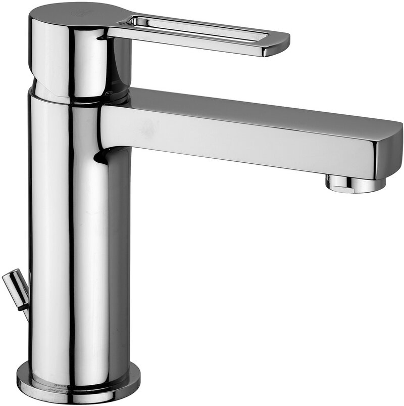 Paffoni ringo set miscelatori lavabo bidet scarico Cromo Lucido ambientato in box doccia con pareti in vetro