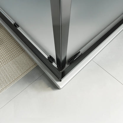 Box doccia 80x120 Rio doppio scorrevole vetro 6 mm trasparente H 195 nero