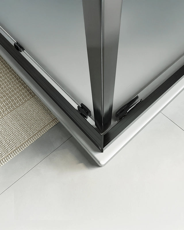 Box doccia 120x80 Rio un anta scorrevole vetro 6 mm installato in bagno moderno con ante in vetro temperato - Exagonshop