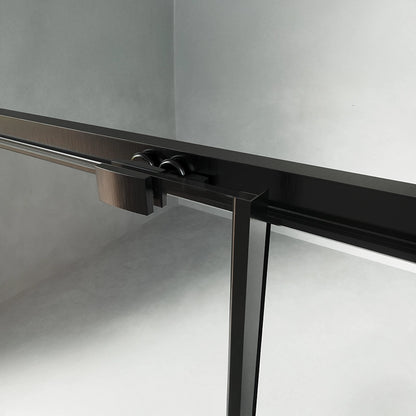 Box doccia 80x120 Rio doppio scorrevole vetro 6 mm trasparente H 195 nero