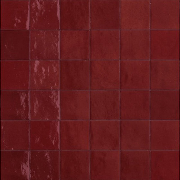 Rivestimento 10x10 in monocottura pasta bianca 10 mm bordeaux glossy Ragno Melange