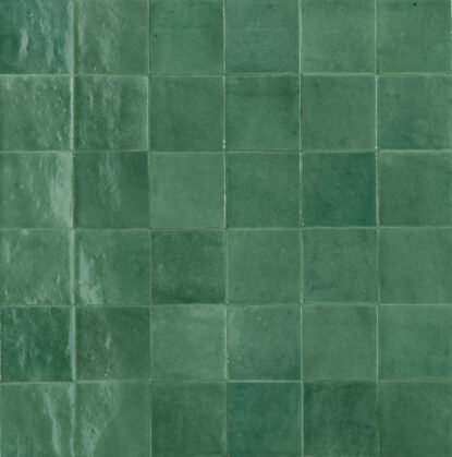 Rivestimento 10x10 in monocottura pasta bianca 10 mm teal Verde, superficie e texture ravvicinata del gres