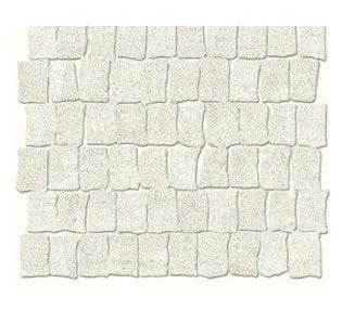 Rivestimento 26x30 mosaico in pasta bianca raw clay Start in naturale, superficie e texture ravvicinata del gres