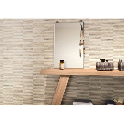 Rivestimento 26x60,5 mosaico in pasta bianca raphia 3D Fiber 0090832 Naxos