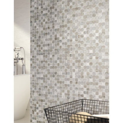 Rivestimento 26x60,5 mosaico in pasta bianca spaccatella yute Fiber 0090834 Naxos