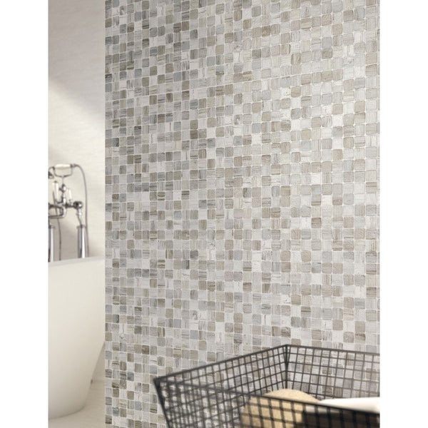 Rivestimento 26x60,5 mosaico in pasta bianca spaccatella yute Fiber 0090834 Naxos