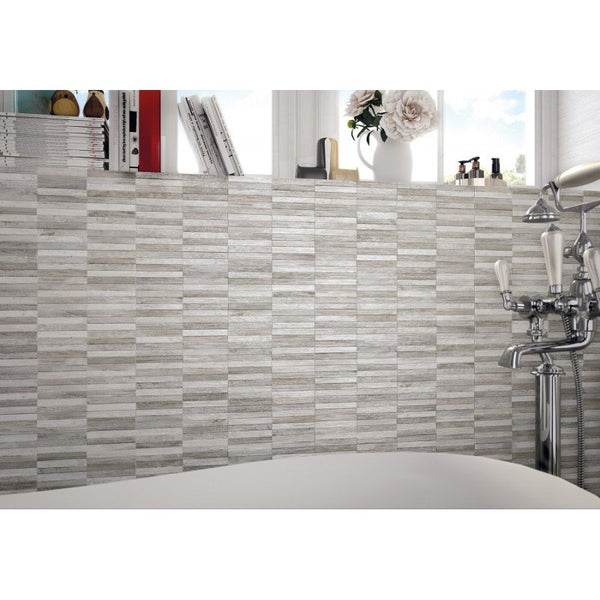 Rivestimento 26x60,5 mosaico in pasta bianca yute 3D Fiber 0090831 Naxos