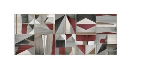 Rivestimento 32X80,5 decoro in gres porcellanato Fascia, superficie e texture ravvicinata del gres