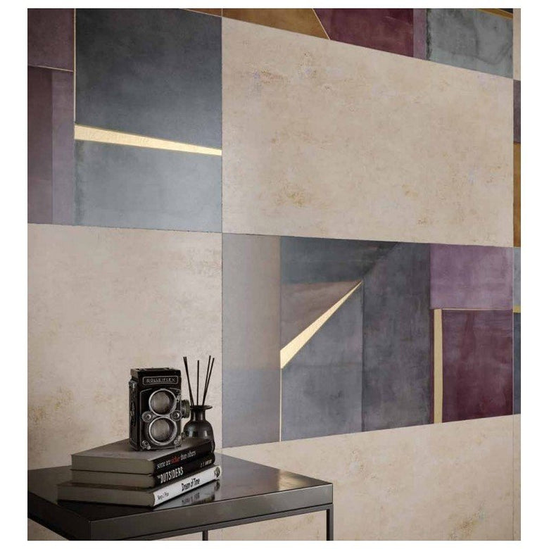 Rivestimento 60x120 decoro 7 mm in gres fine porcellanato, superficie e texture ravvicinata del gres