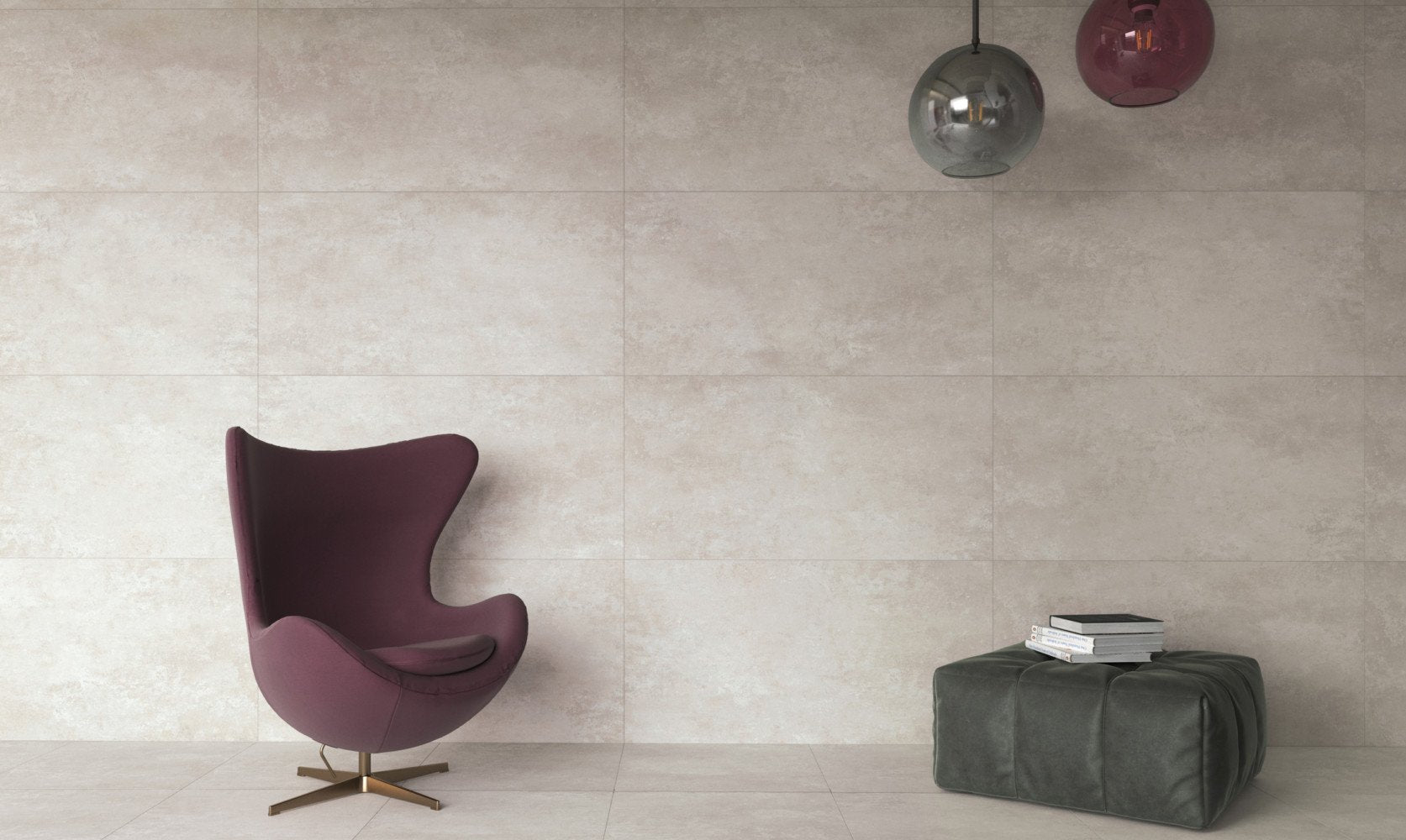 Pavimento Rivestimento 60x120 rettificato 7 mm in gres fine Grigio posata in ambiente arredato, dettaglio della venatura