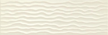 Rivestimento a decoro 25x76 in pasta bianca spessore 9 mm Forma 3D cream Ragno Frame