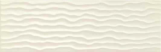 Rivestimento a decoro 25x76 in pasta bianca spessore 9 mm Forma 3D cream Ragno Frame