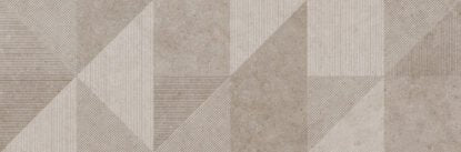 Rivestimento a decoro 33x100 in pasta bianca 10mm geo taupe, superficie e texture ravvicinata del gres
