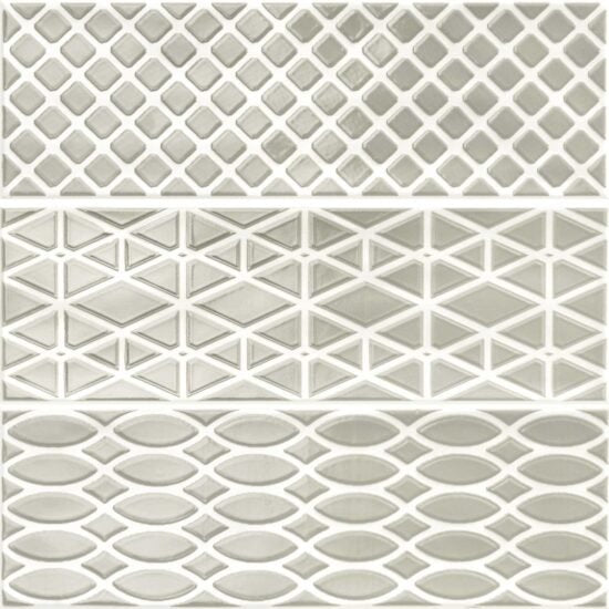 Rivestimento decoro 10x30 in pasta bianca 7,5mm beige, superficie e texture ravvicinata del gres