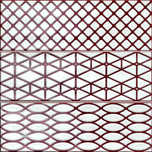 Rivestimento decoro 10x30 in pasta bianca 7,5mm purple glossy Ragno Brick