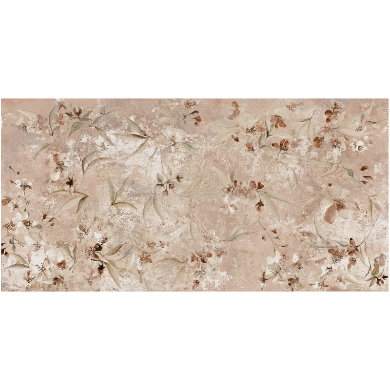 Rivestimento decoro 30x60 in gres fine porcellanato 7 mm Rose posata in ambiente arredato, dettaglio della venatura