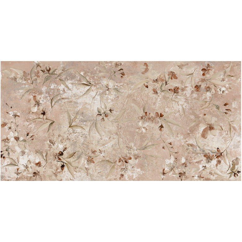 Rivestimento decoro 30x60 in gres fine porcellanato 7 mm Rose posata in ambiente arredato, dettaglio della venatura