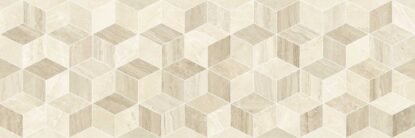 Rivestimento decoro 30x90 in pasta bianca 10 mm tangram, superficie e texture ravvicinata del gres