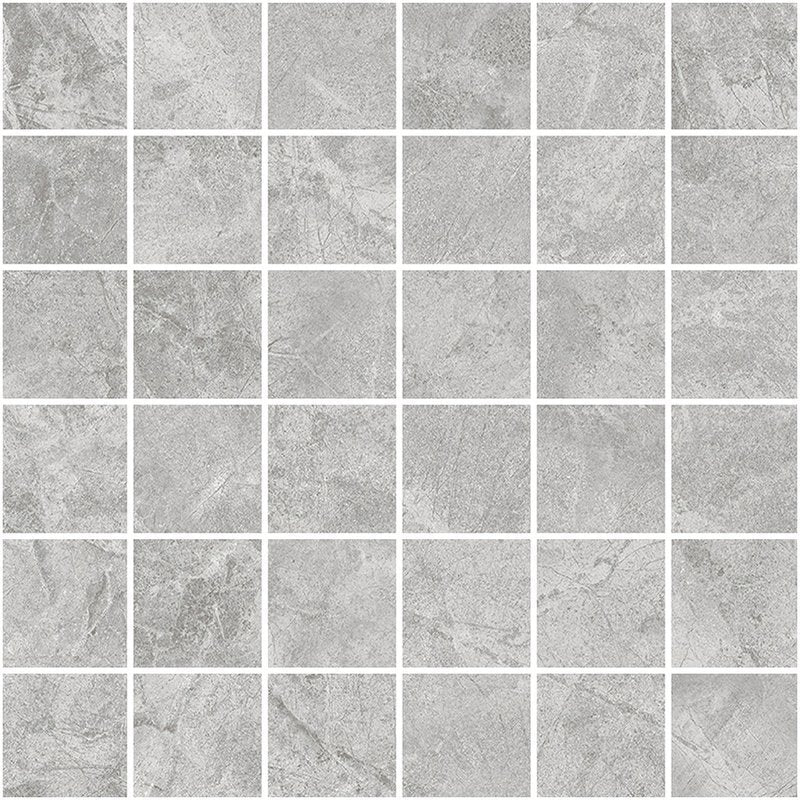 Rivestimento Mosaico 30x30 in gres porcellanato 9 mm Grigio in ceramica, superficie e texture ravvicinata del gres