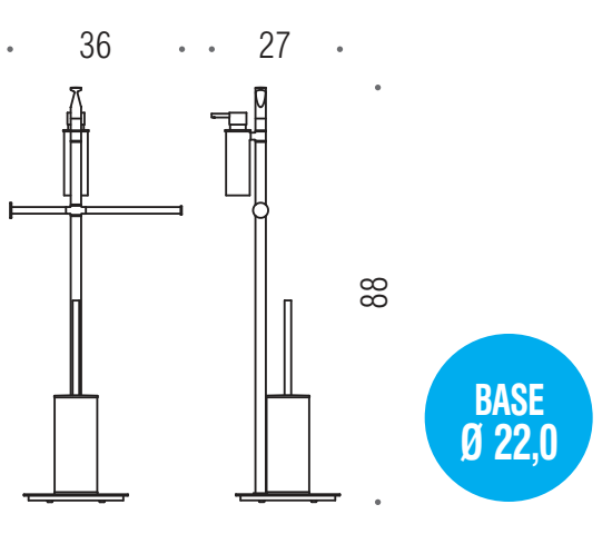 Colombo Planets B9819 piantana portasciugamani con dispenser portarotolo e portascopino Cromo
