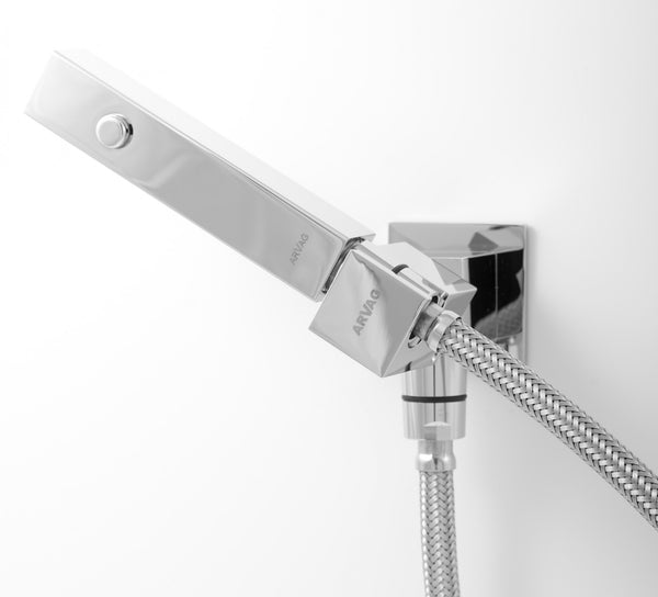 Idroscopino wc con pulsante presa acqua e Flessibile antitorsione cromo lucido Click J3300 Arvag
