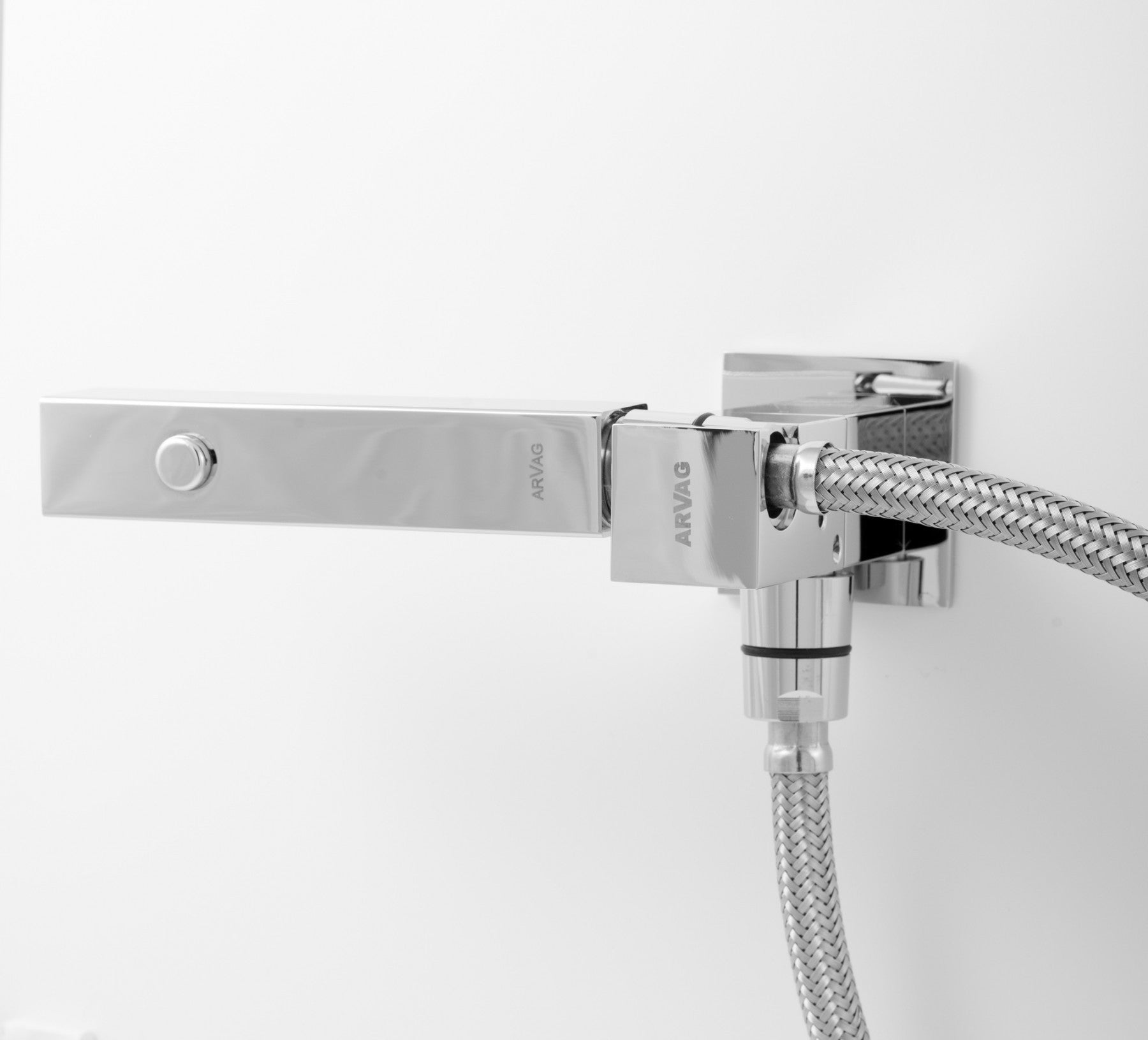 Idroscopino wc con pulsante presa acqua e Flessibile, componenti inclusi smontati: corpo incasso, placca e rosone