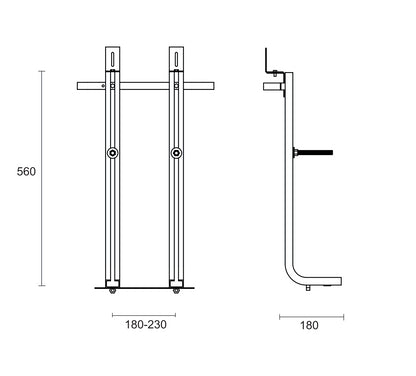 Staffe Universali Per Vaso E Bidet Sospeso In Acciaio Zincato Universal 1500