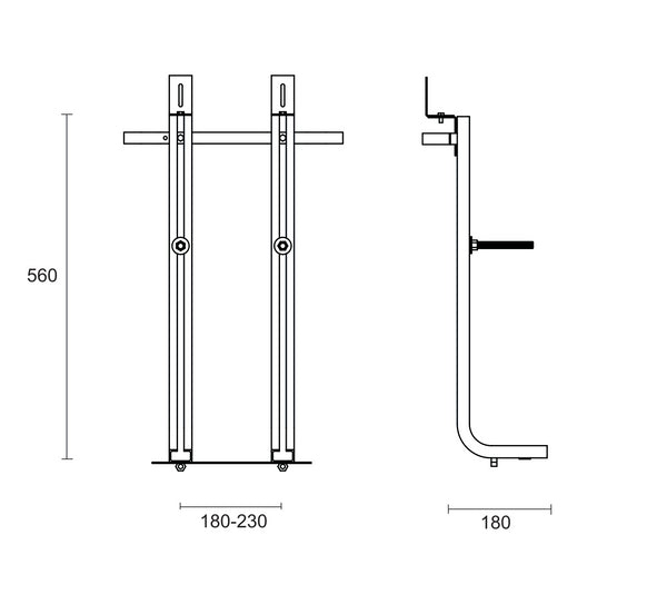 Staffe Universali Per Vaso E Bidet Sospeso In Acciaio Zincato Universal 1500