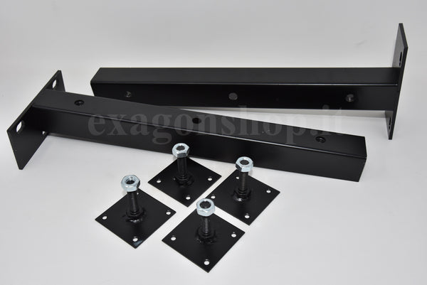 Coppia staffe per mensoloni lavabo Foro Centro Diametro 10 nero