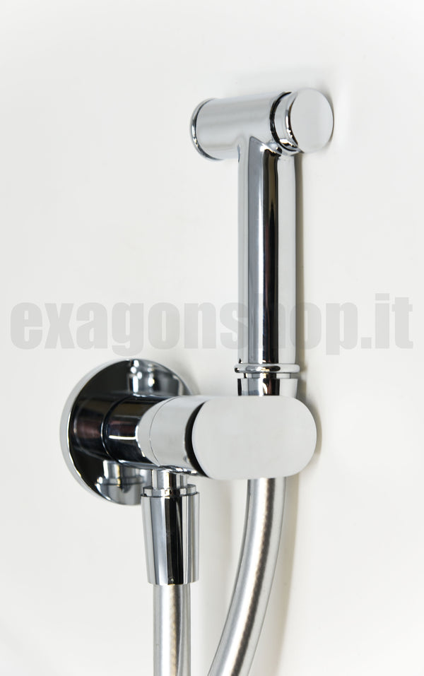 Neptune idroscopino tondo per wc e bidet con flessibile silver 90 cm cromo