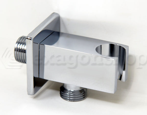 Supporto Con Presa Acqua Quadra Ottone Cromato