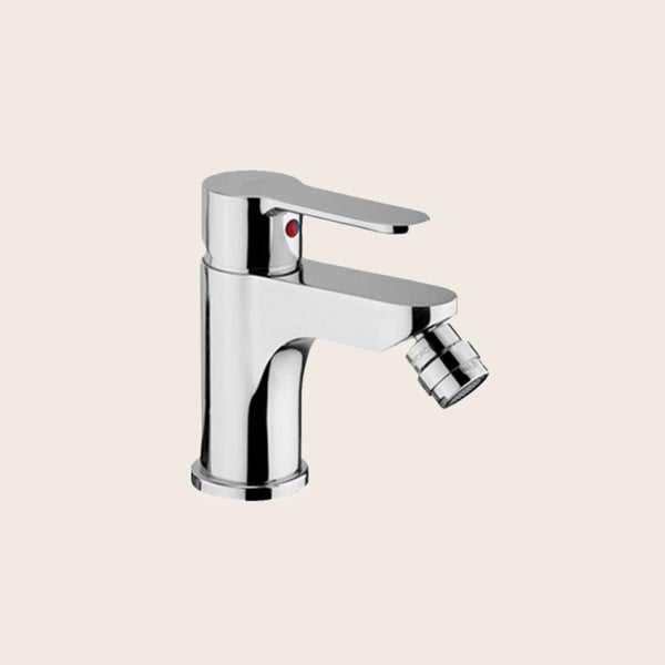 Paffoni Blu BLU135CR Miscelatore Bidet Scarico Automatico in ottone e lucido, vista frontale della maniglia e della bocca...
