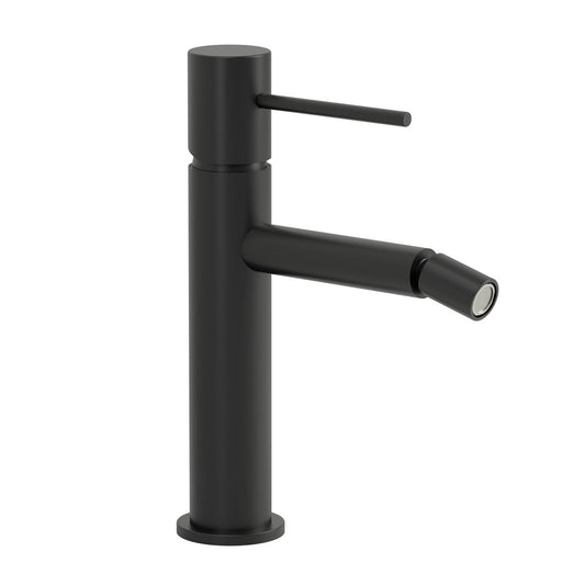 Rubinetto bidet monocomando con flessibili nero opaco Hidden