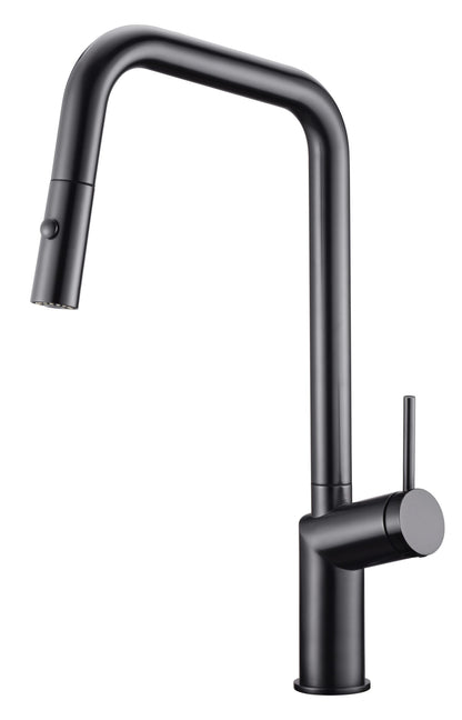 Rubinetto cucina con bocca estraibile monocomando in ottone PVD canna di fucile Monza