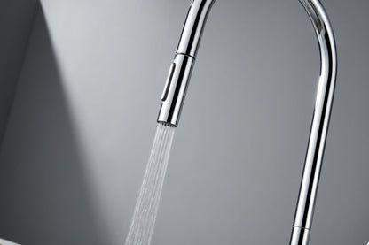 Rubinetto cucina monocomando con bocca estraibile in ottone cromato Novara