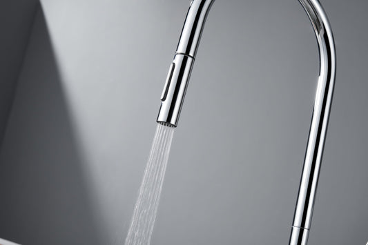 Rubinetto cucina monocomando con bocca estraibile in ottone cromato Novara