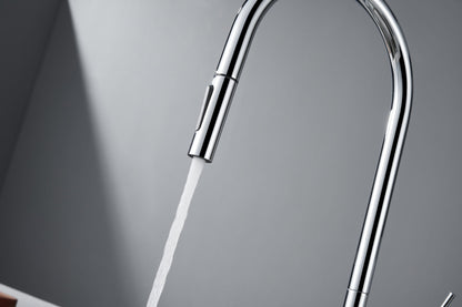 Rubinetto cucina monocomando con bocca estraibile in ottone cromato Novara