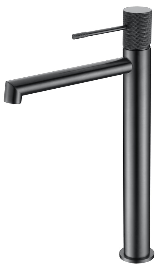 Rubinetto miscelatore alto per lavabo monocomando senza scarico in ottone canna di fucile nero Melin