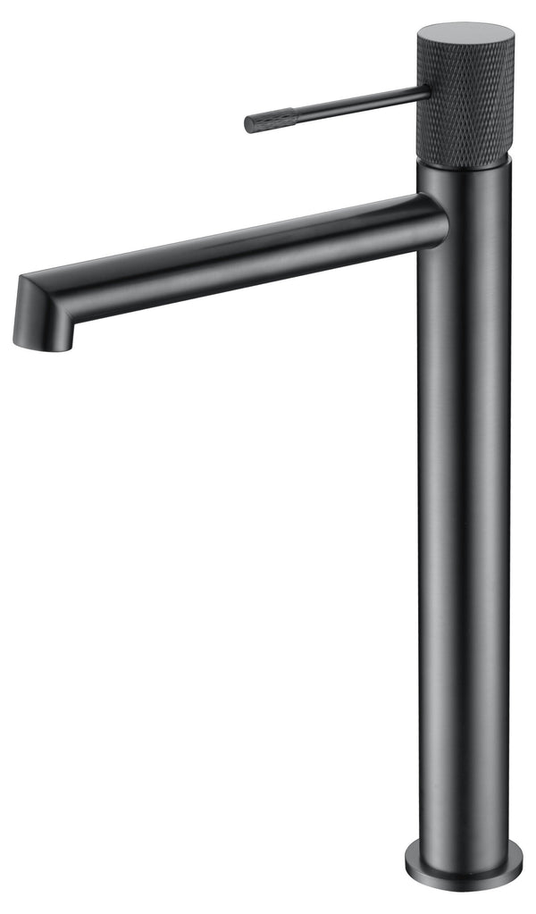 Rubinetto miscelatore alto per lavabo monocomando senza scarico in ottone canna di fucile nero Melin