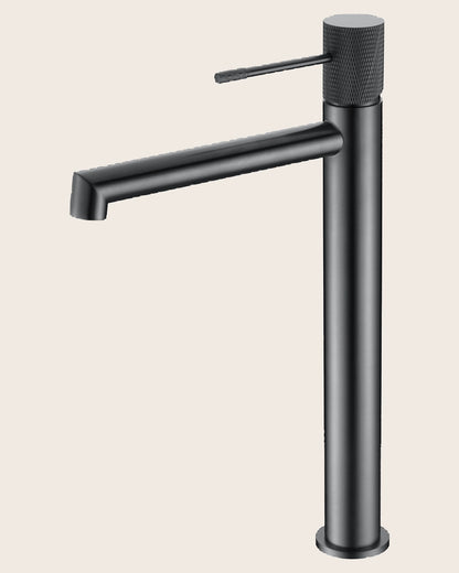 Melin Rubinetto alto per lavabo senza scarico grigio metallico Melin