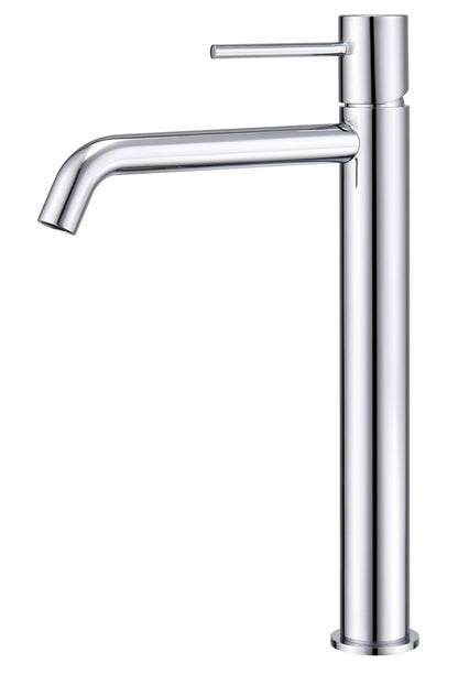 Rubinetto miscelatore alto per lavabo monocomando senza scarico in ottone cromato Memo
