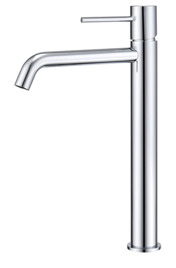 Rubinetto miscelatore alto per lavabo monocomando senza scarico in ottone cromato Memo