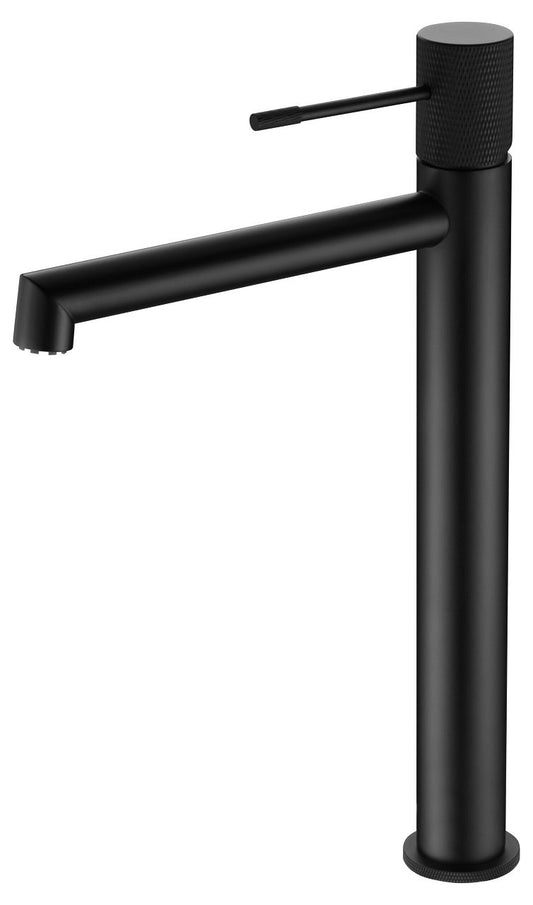 Rubinetto miscelatore alto per lavabo monocomando senza scarico in ottone nero opaco Melin