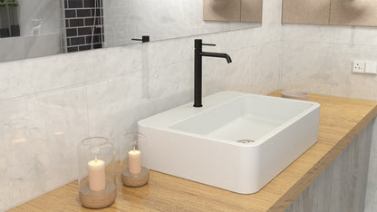 Rubinetto miscelatore alto per lavabo senza scarico in ottone nero opaco Memo