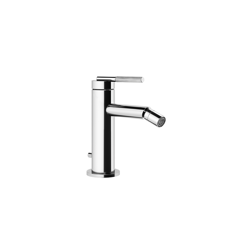 Gessi Ingranaggio Rubinetto miscelatore bidet monocomando Cromo Lucido, vista frontale della maniglia e della bocca di...